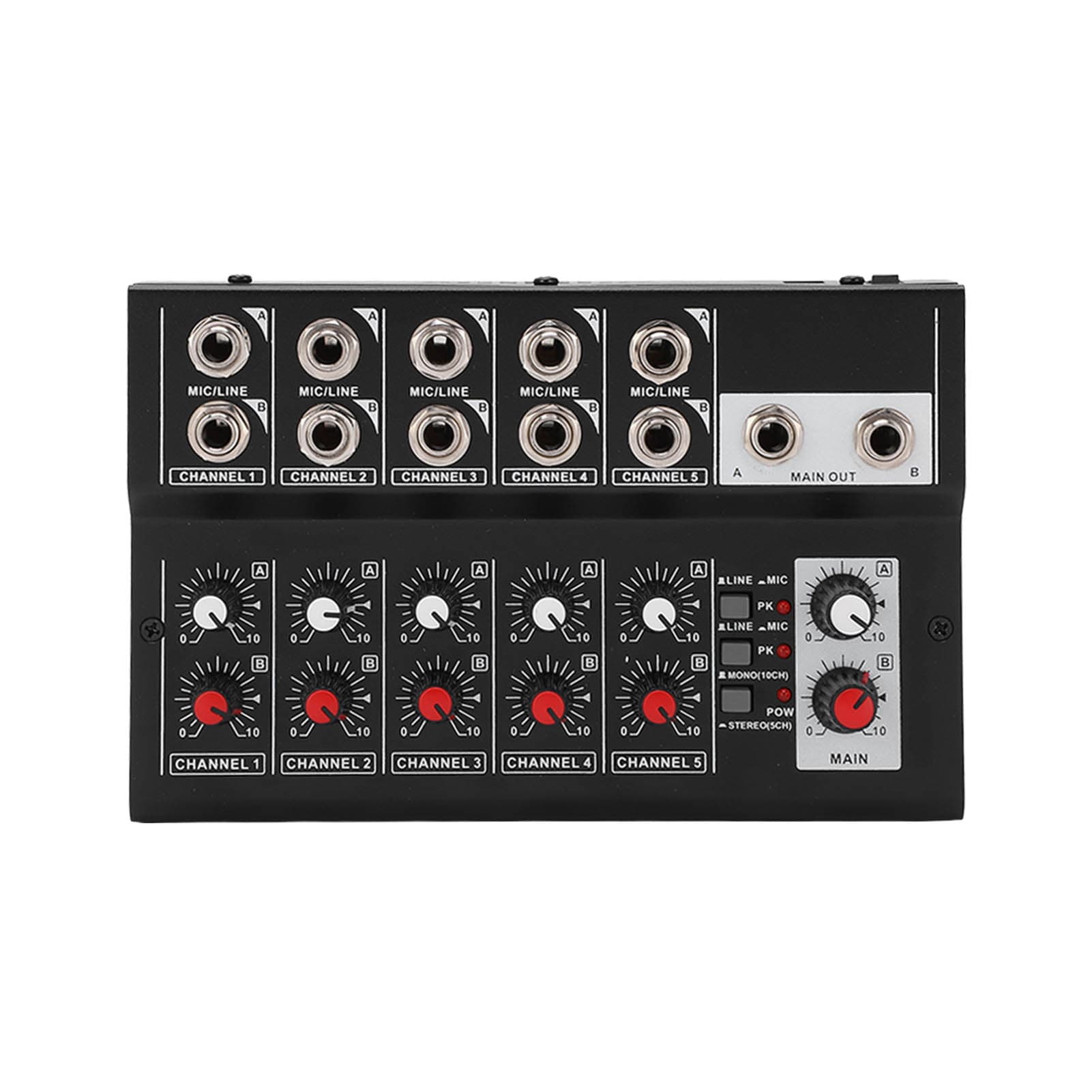 10 Channel Mixing Console Audios Mixer Sound Mixing Board with 2 Main Volume Knobs