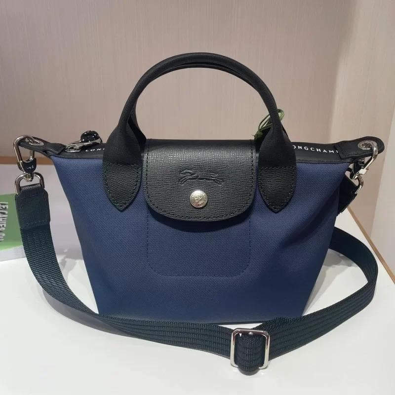 Classic Commuter ShoppingTote Bag High Quality Folding Designer Handbag Women Fashion Casual Shoulder Bag Clothing Accessory M navy blue