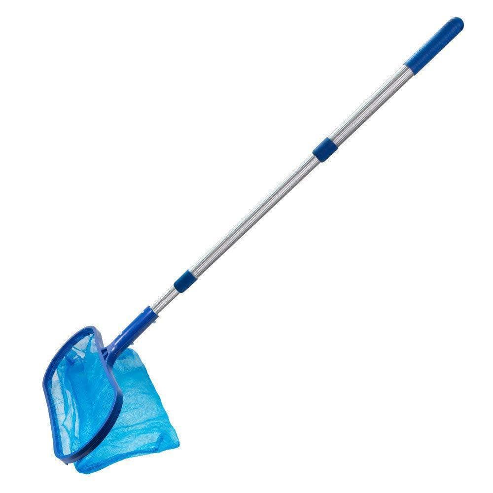 Pool Skimmer Net with Telescopic Pole Removal Leaf Rake Swimming Pool Ponds Fast Cleaning Tool with 2 blue