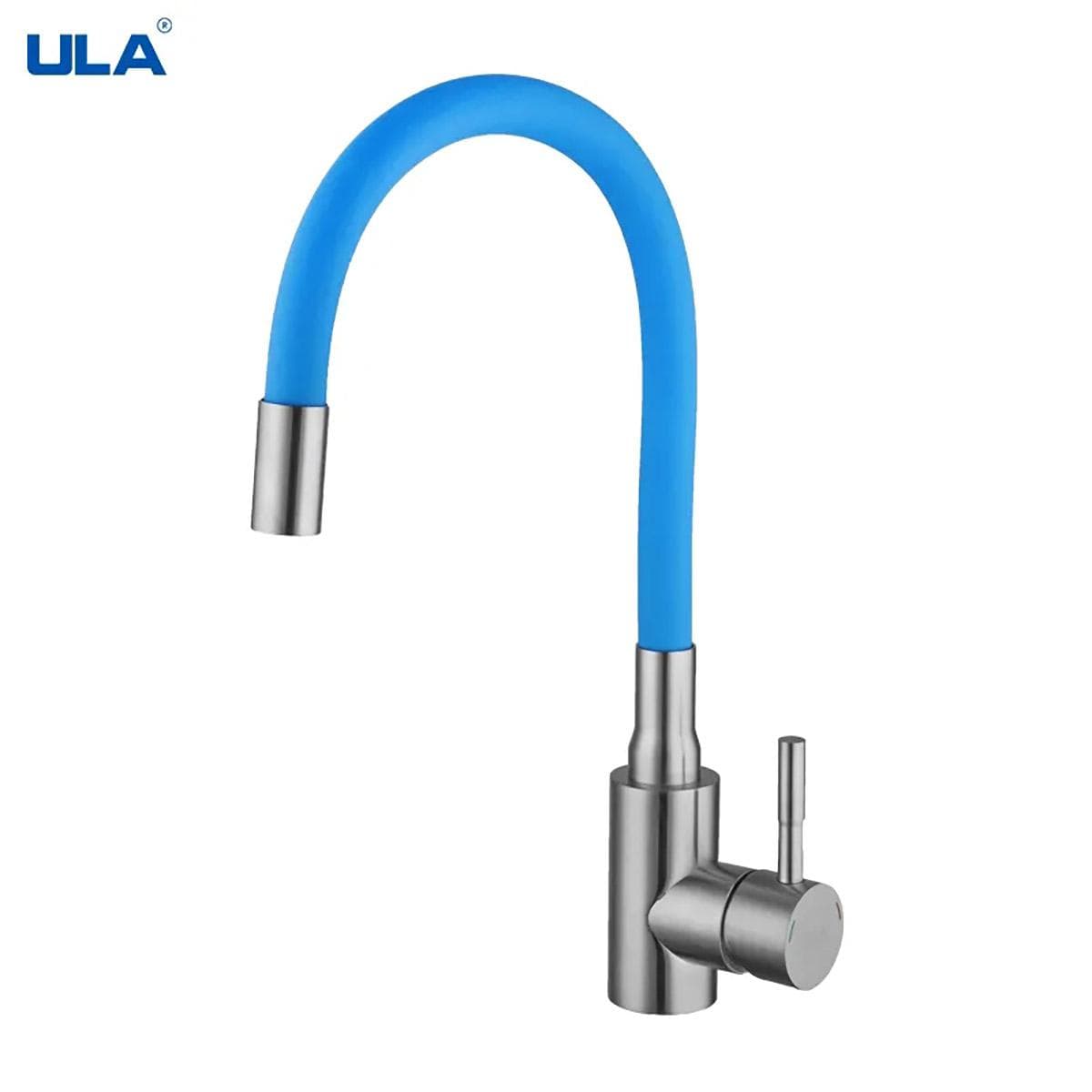 ULA Colorful Hose Kitchen Faucet Kitchen Hot Cold Water Mixer Tap Sink Faucet for Kitchen Stainless Steel G1/2 blue