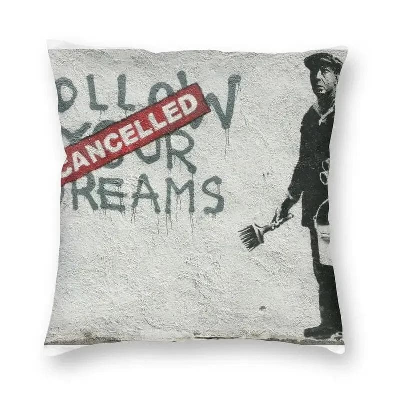 Banksy Uncovering Graffiti Pillow Cover Home Decor Cushion Sofa Street Art Cushion Cover Throw Pillow for Car Decorative Cushoin 50x50cm