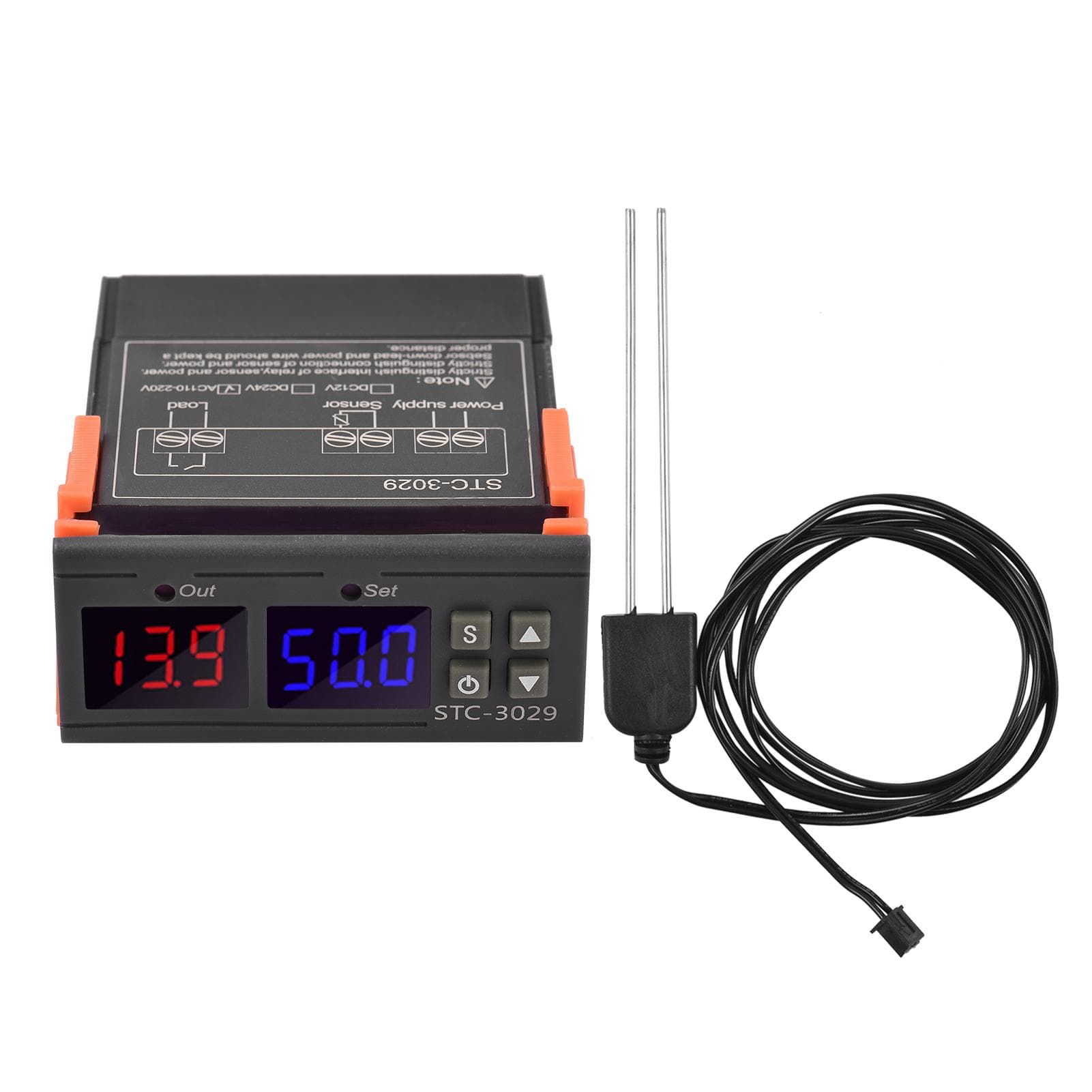 DC12V 10A Mini LED Digital Soil Humidity Controller with Sensor 0percent ~100percent RH Measuring Range with 1M AC110V-220V