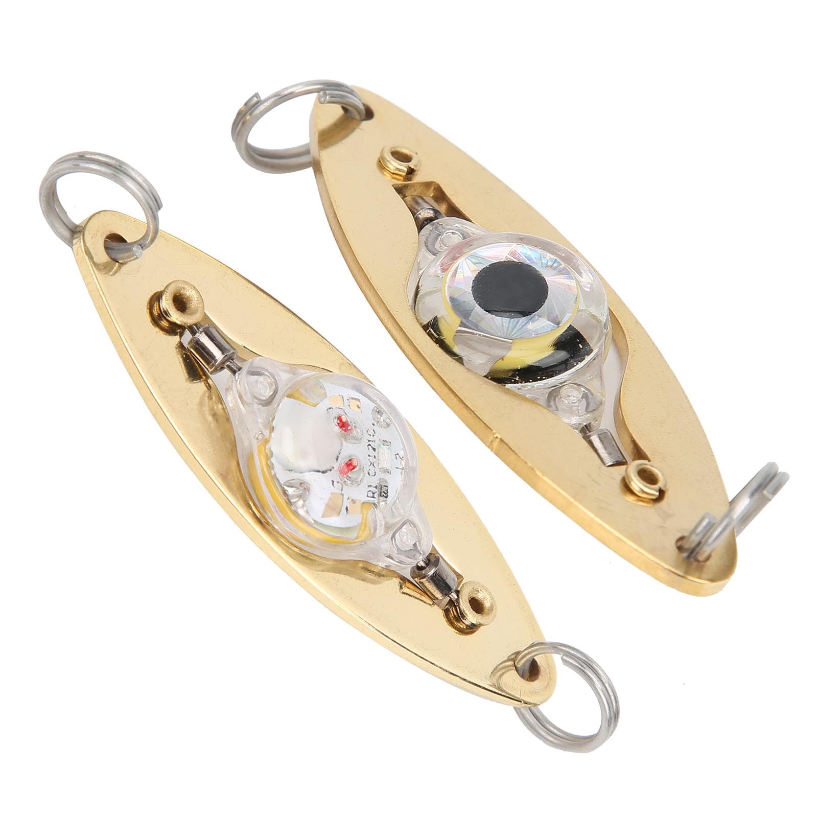 2Pcs Fishing LED Lure Light Eye Shape Artificial Flashing Light Bait Underwater Lure Lamp