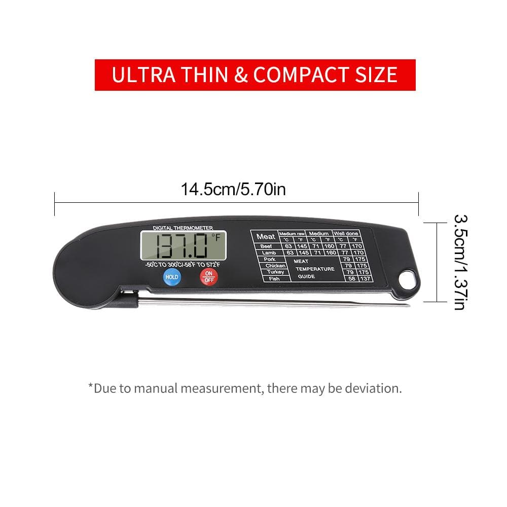 Thermometer Digital Instant Read Meat Thermometer Food Cooking Temperature Tester with Rotatable black