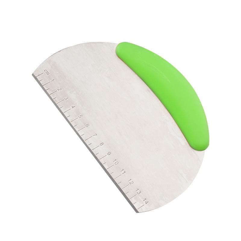 Kitchen Baking Tools Half Round Scraper Dough Bread Cutting Stainless Steel Scraper Household Baking Tools Gadgets green