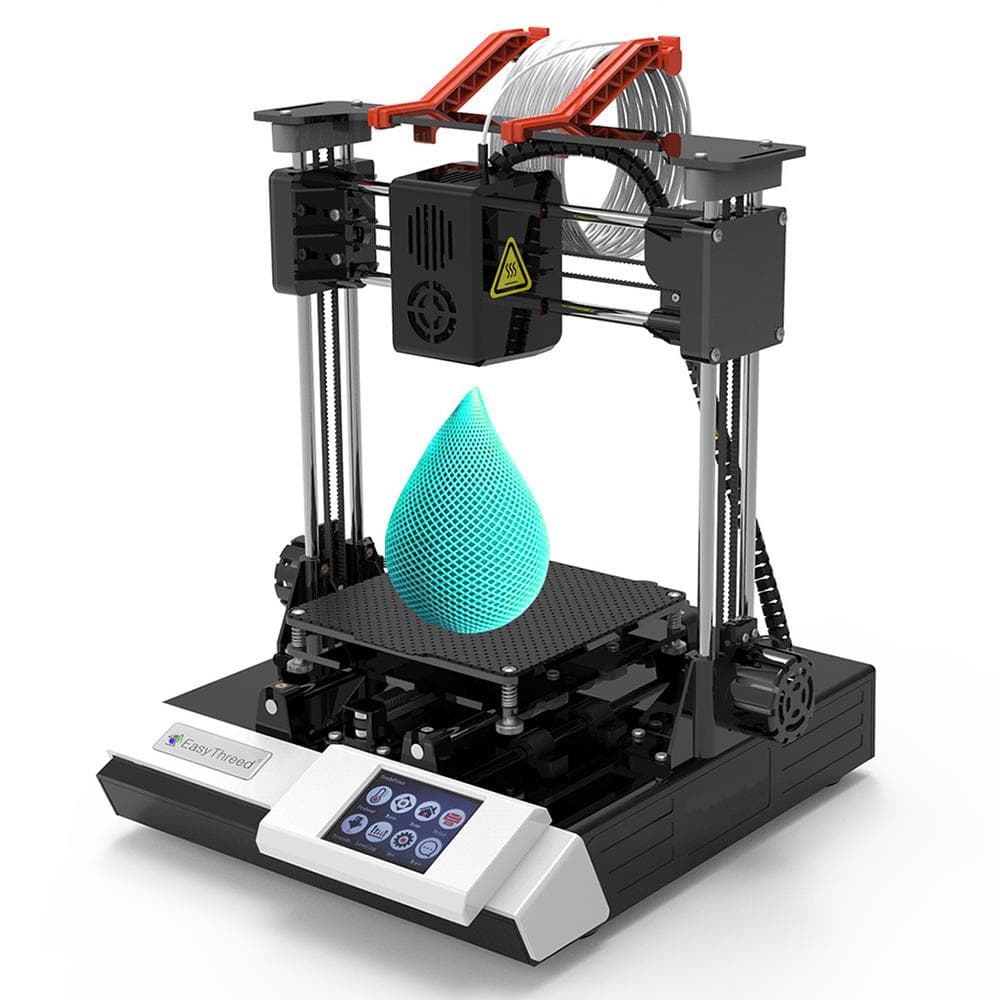 EasyThreed K6 3D Printer FDM Desktop Printing Machine 100x100x100mm4x4x4inches Print Size B-UK black white