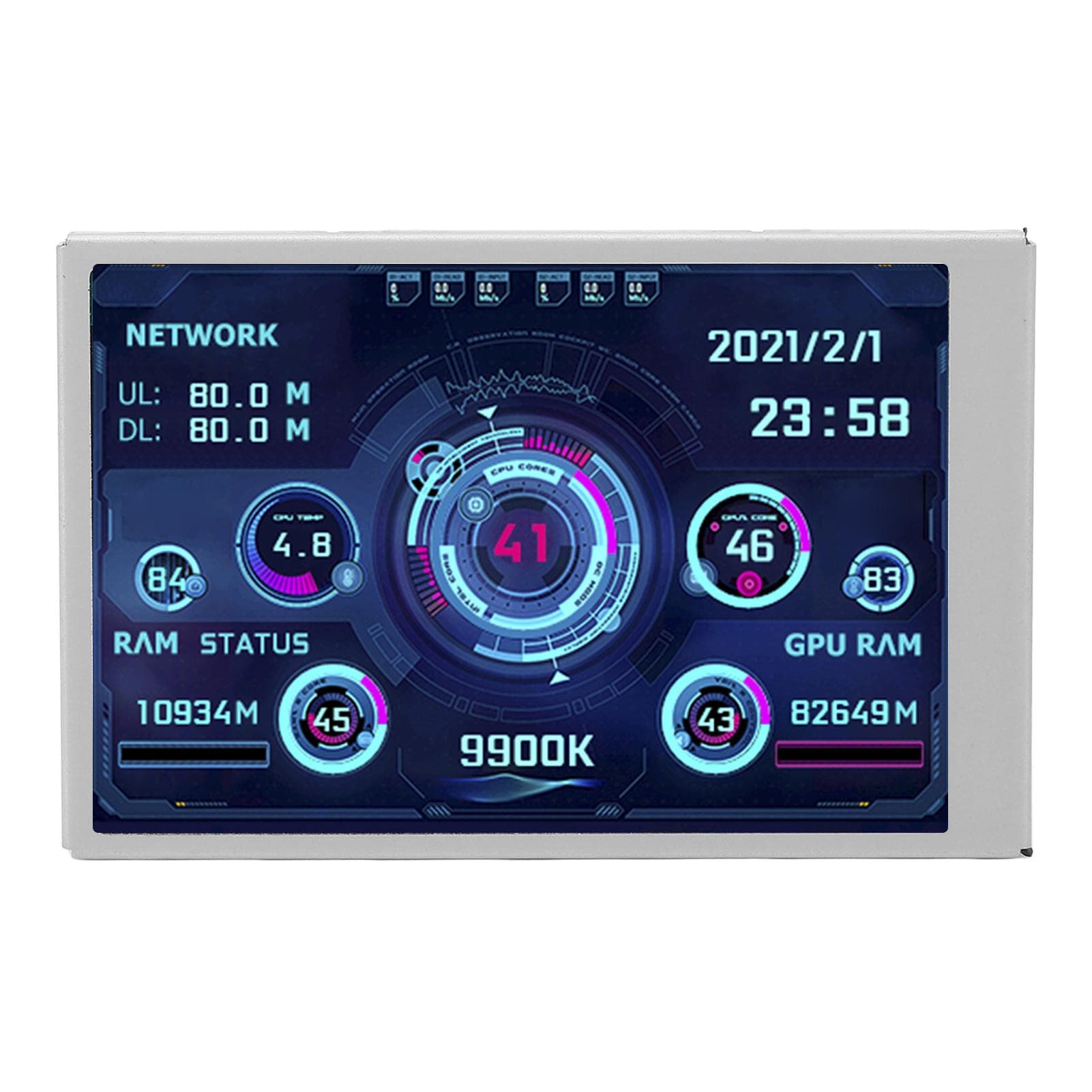 Mini Monitor 3.5in Display Screen USB Type C IPS Full View Computer Accessory for Work