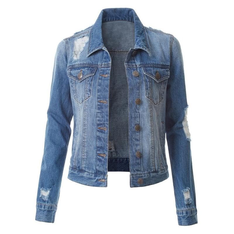 Jean Jacket Women Denim Jackets Autumn Fall Denim Jacket Women Spring Coat Female Womens Clothing Black Blue S dark blue