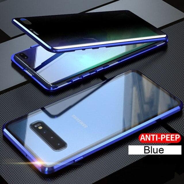 Privacy Anti Peeping Metal Magnetic Double Sided Glass Case For Samsung S26 S25 Ultra S22 S20 S21 S10 S9 S8 Note 20 10 9 8 Plus Ultra A71 A51 A70 samsung S25ultra blue