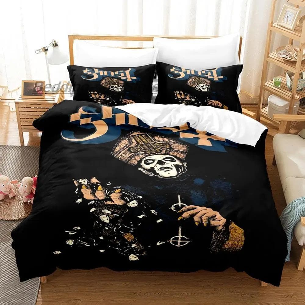 Ghost Rock Band Tank Bedding Set Single Twin Full Queen King Size Bed Set Aldult Kid Bedroom Duvetcover Sets 3D Print AU Single 140x210cm