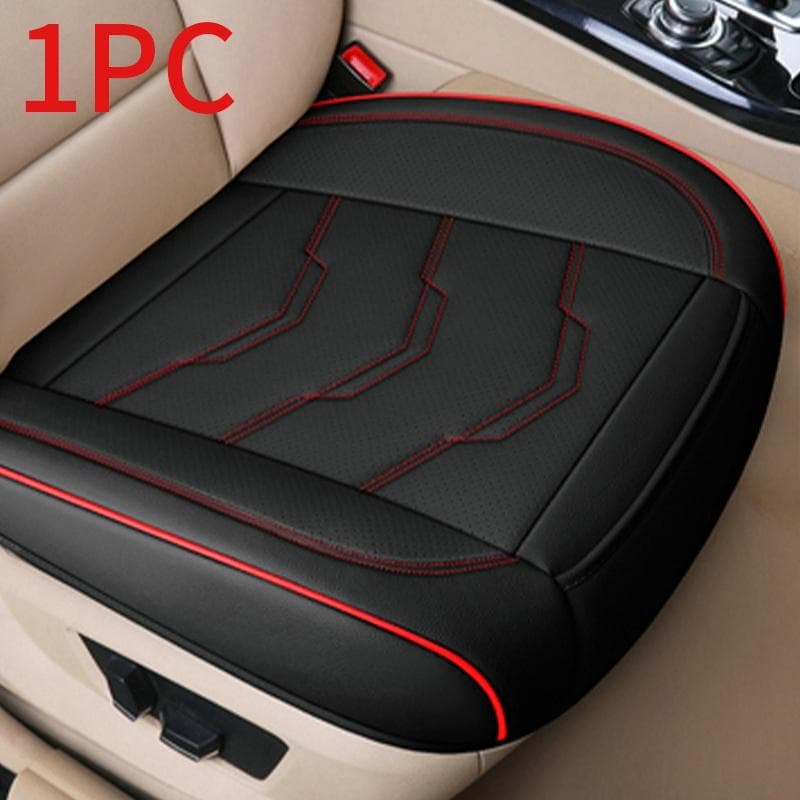 SEAMETAL Ultra Luxury Car Seat Cover Leather Cushion Universal Breathable for Most Suv Car Seat Protection 1pc front cover black/red
