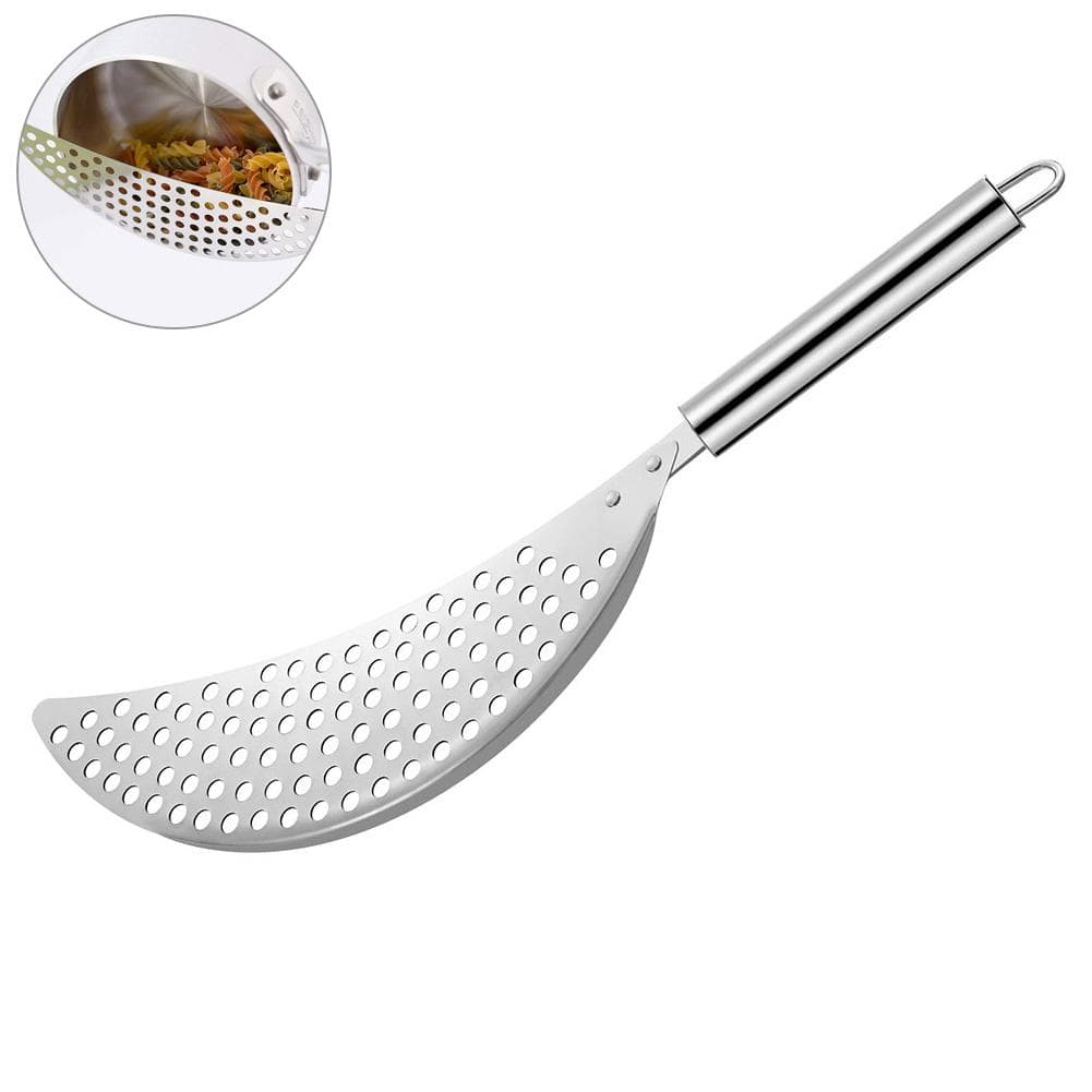 Stainless Steel Pot Strainer Drainer with Handle Water Filtering Rack Kitchen Gadgets Tools
