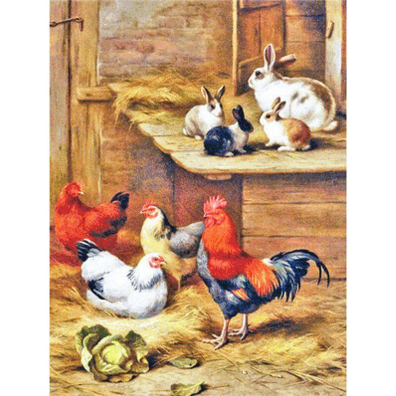 5D DIY Diamond Painting Chicken Full Round Drill Diamond Embroidery 20X30CM
