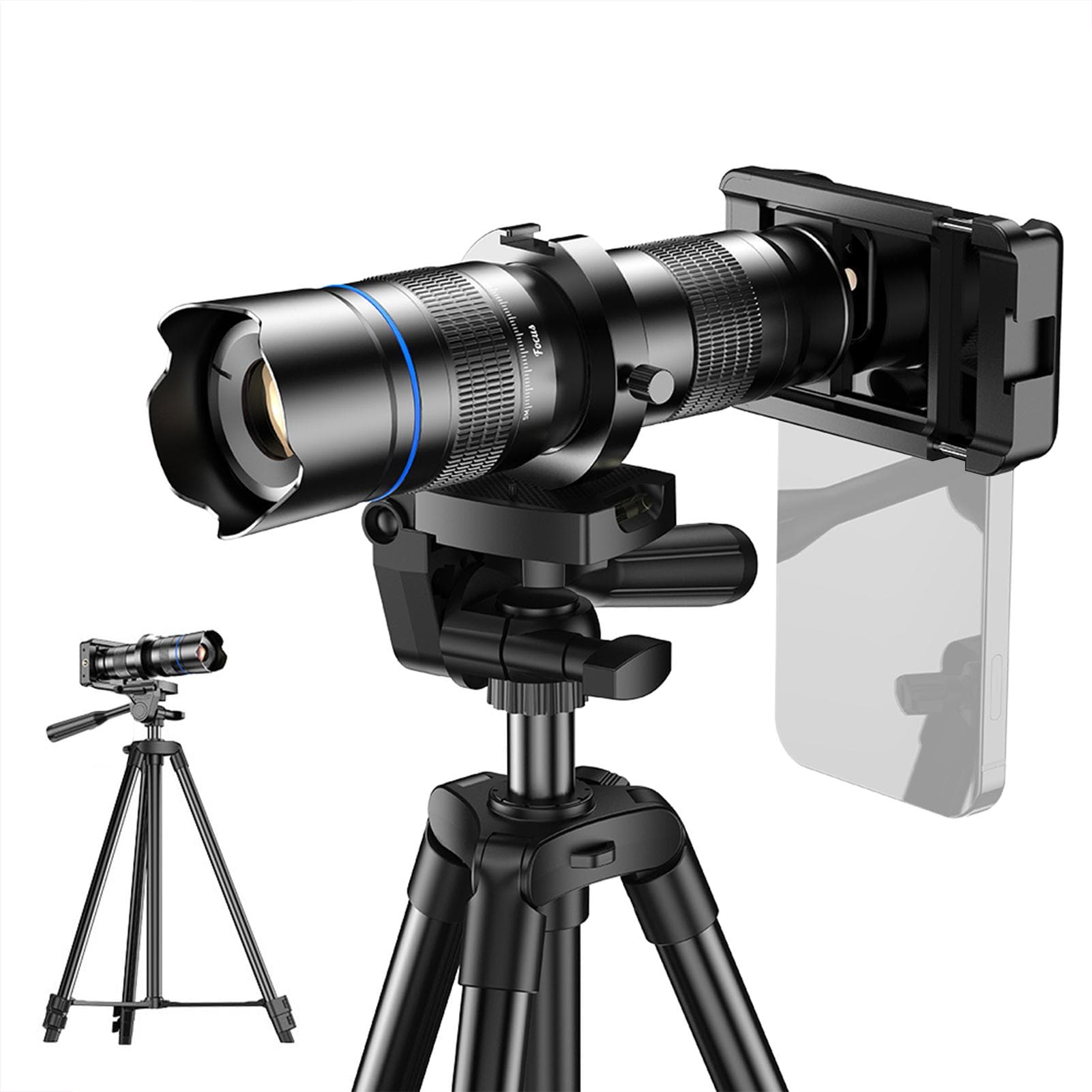 APEXEL APL-20-40XCR50 20-40X Zoom Monocular Telescope 50mm Metal Telephoto Lens 4K HD Multi-layer black