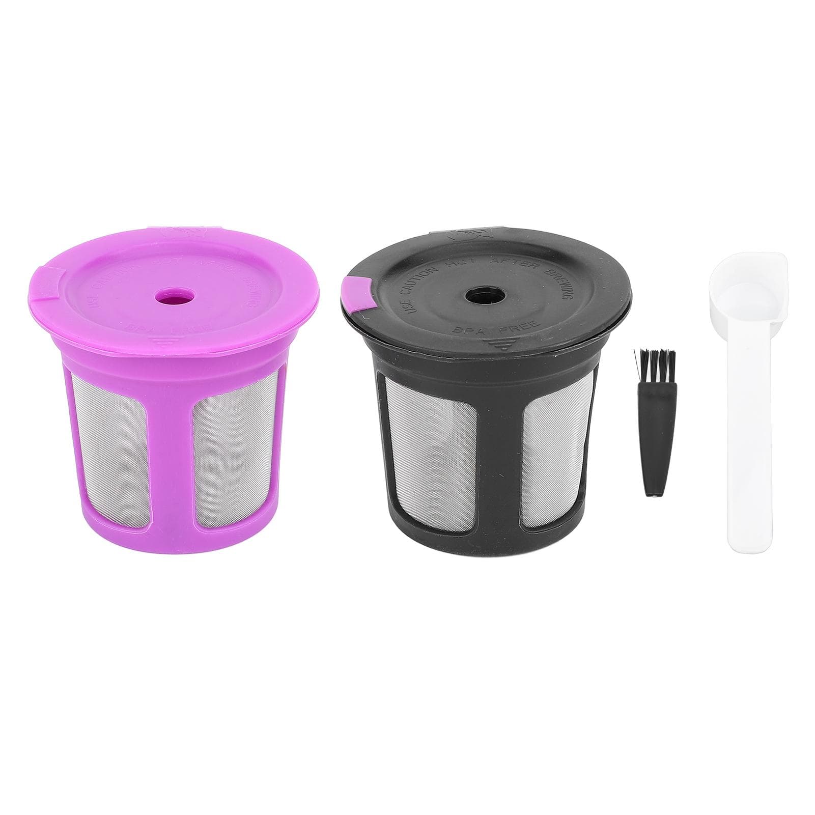 2pcs Reusable Coffee Pods Coffee Filters Refillable Coffee Pod Capsules with Brush Spoon L(for 6.5-9kg)