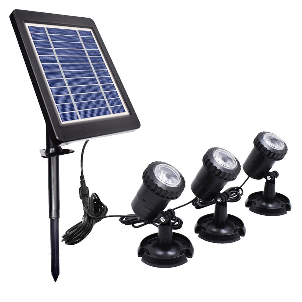 LED Pool Lights Waterproof Solar Powered Garden Pond Light Pathway Walkway Lawn Backyard Warm white,Three Bulb