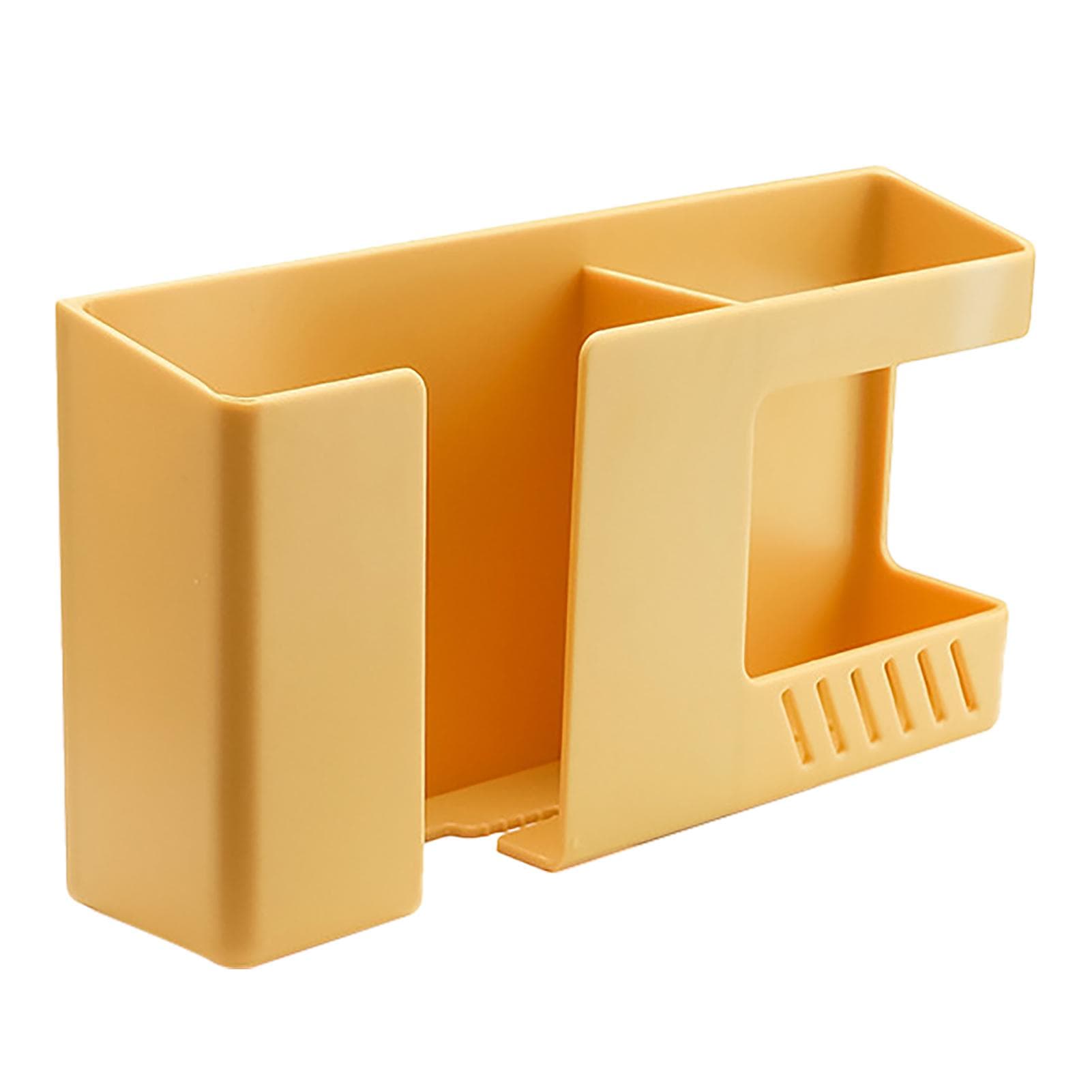 Wall Mount Organizer Sturdy ABS Cable Slot Simple Stylish Easy to Install Wall Remote Holder for yellow