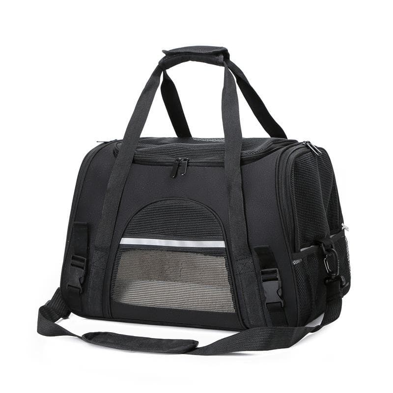 Cat Bags Soft-Sided Portable Dog Carrier Mesh Breathable Carrier Bags Foldable Cats Handbag Travel Pet Bag Transport Bag black