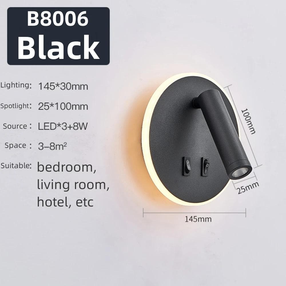 Rotatable Wall Lamp 3W 6W 9W 10W Modern LED Wall Light Home Decoration Angle Adjustable Bedroom Bedside Sconce Lamp for Home Warm Light