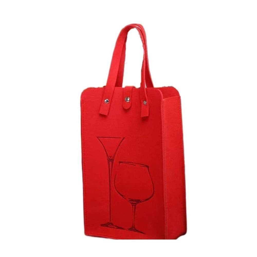 Portable Felt Red Wine Bag Double Handheld Wine Gift Storage Bag Gift Drink Bag red