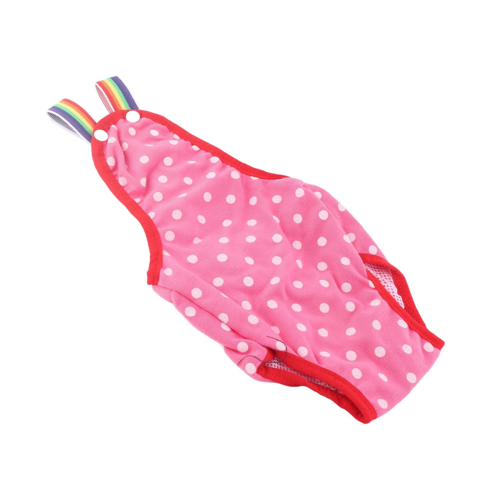 Female Dog Puppy Pet Diaper Menstrual Suspender Underwear Reusable Washable Shorts Rose Red XS
