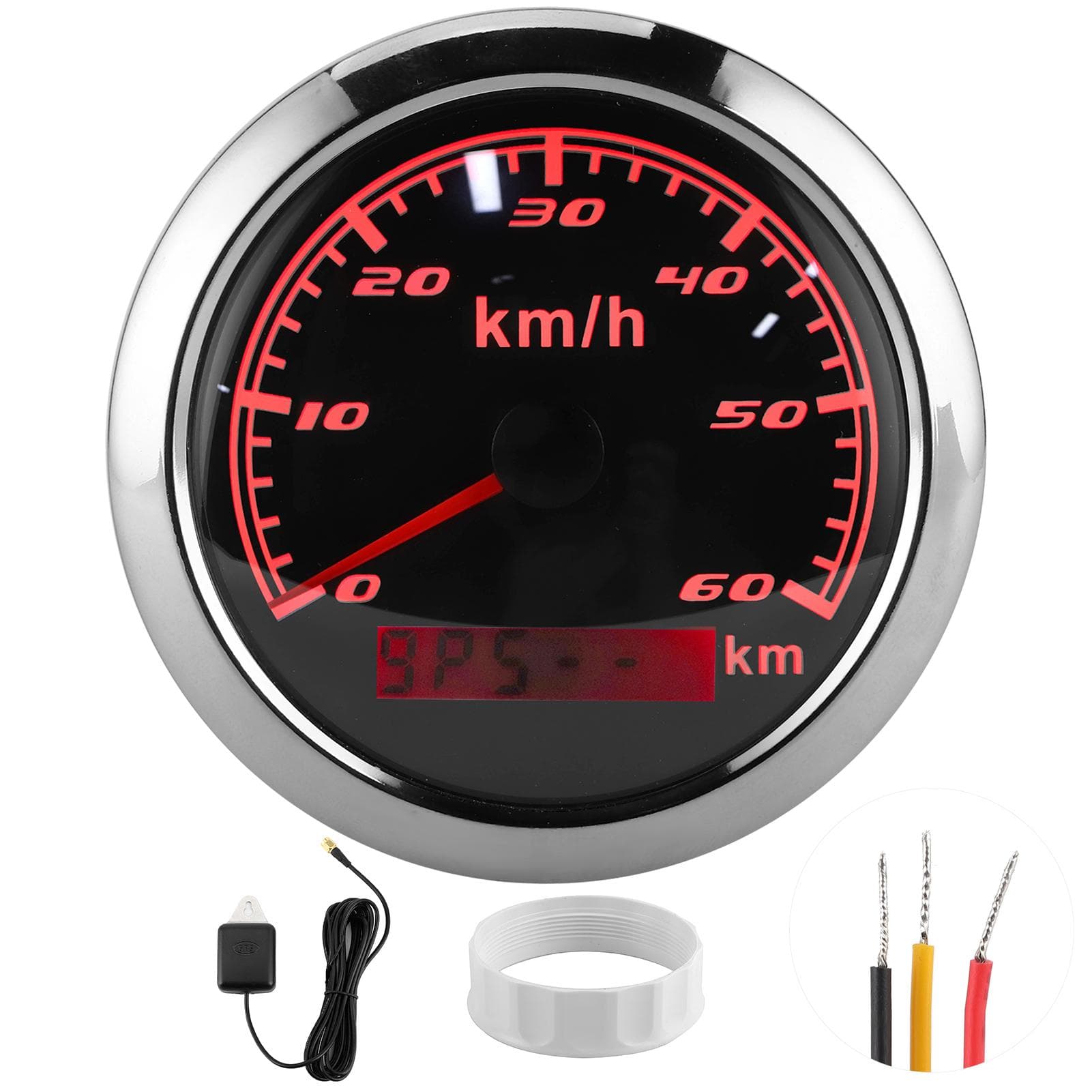 85mm 60KMH GPS Speedometer IP67 Waterproof Universal for Marine Ships Yachts Car MotorcycleBlack black