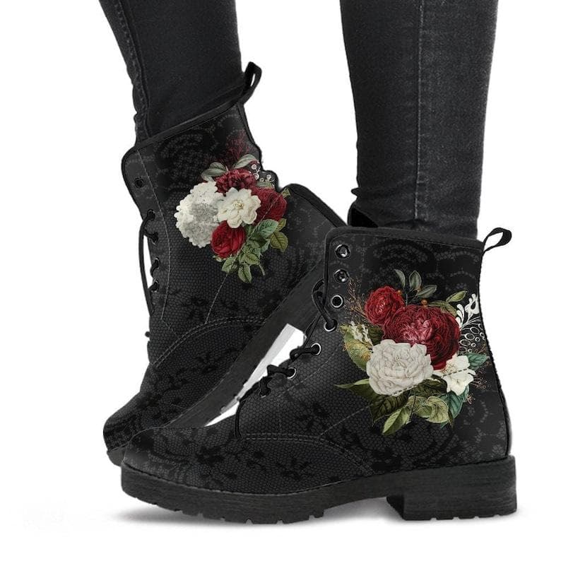 2026 Fashion New Women's Boots Printed Leather Combat Boots Motorcycle Boots 40