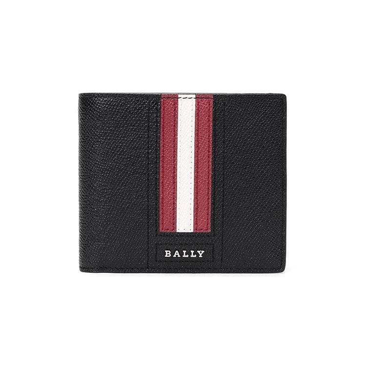 Bally Trasai Classic Short Foldable Business Textured Cowhide 3-In-1 Wallet Coin Purse Men Wallet Black TRASAI-LT-210 Basic Set (Bag+Dust Bag)