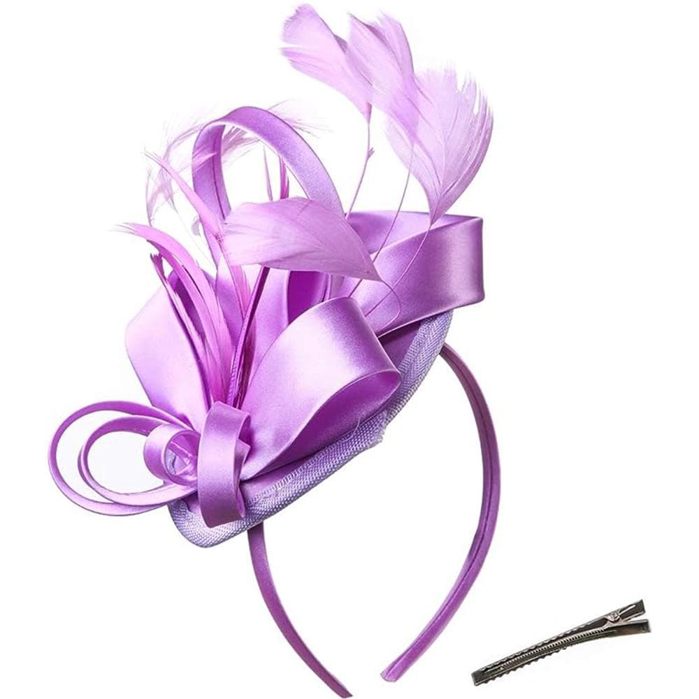 Fascinators for Women Tea Party Hat Headband Derby Wedding Church Bridal Cocktail Feathers Hair Clip