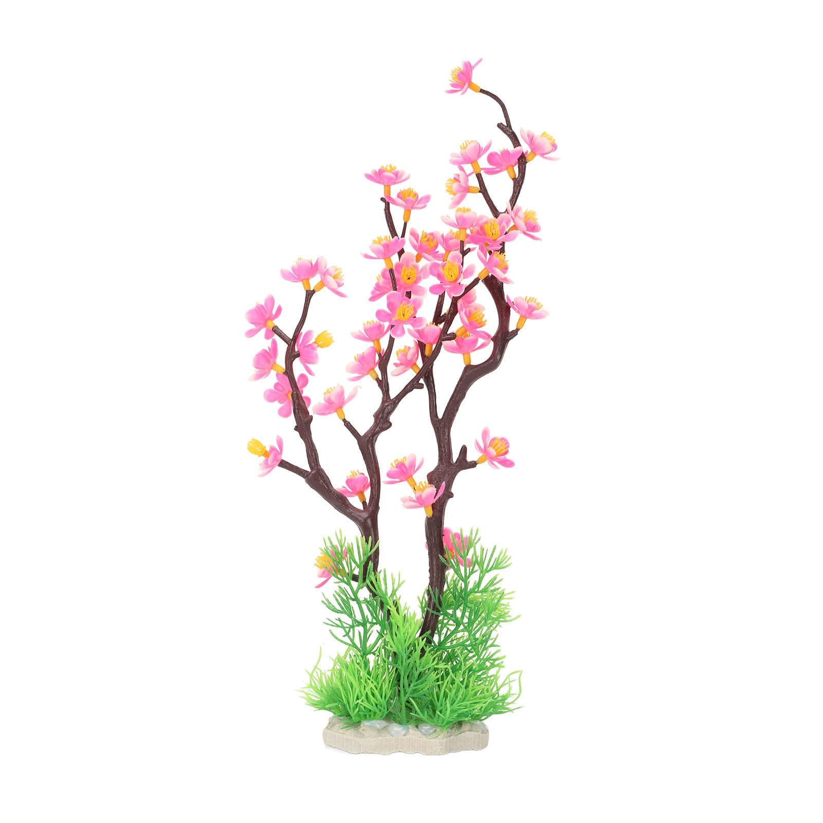 Aquarium Flower Decoration Simulation Artificial Landscape Plum Blossom Fish Tank Plants for pink