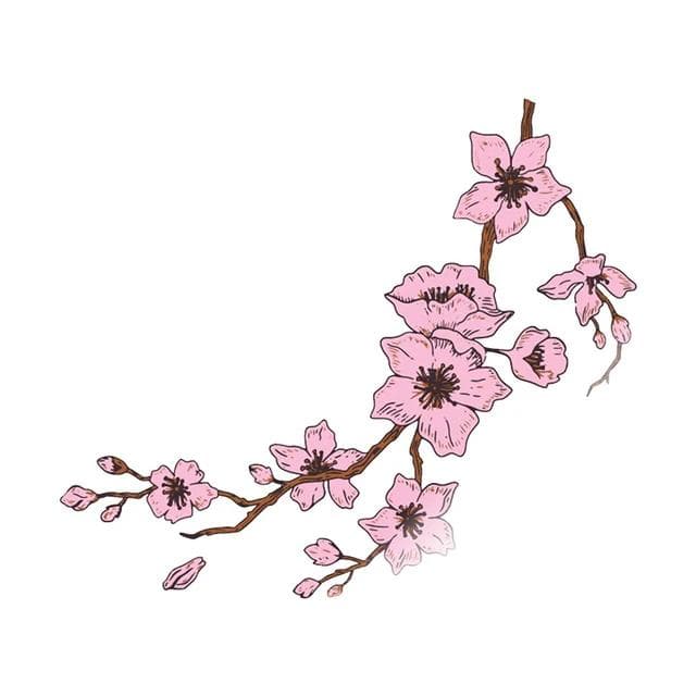 Cherry Blossom Car Stickers Helmet Camper Graffiti Creative Scratch-proof Window Decal I-15cm-Longest Side