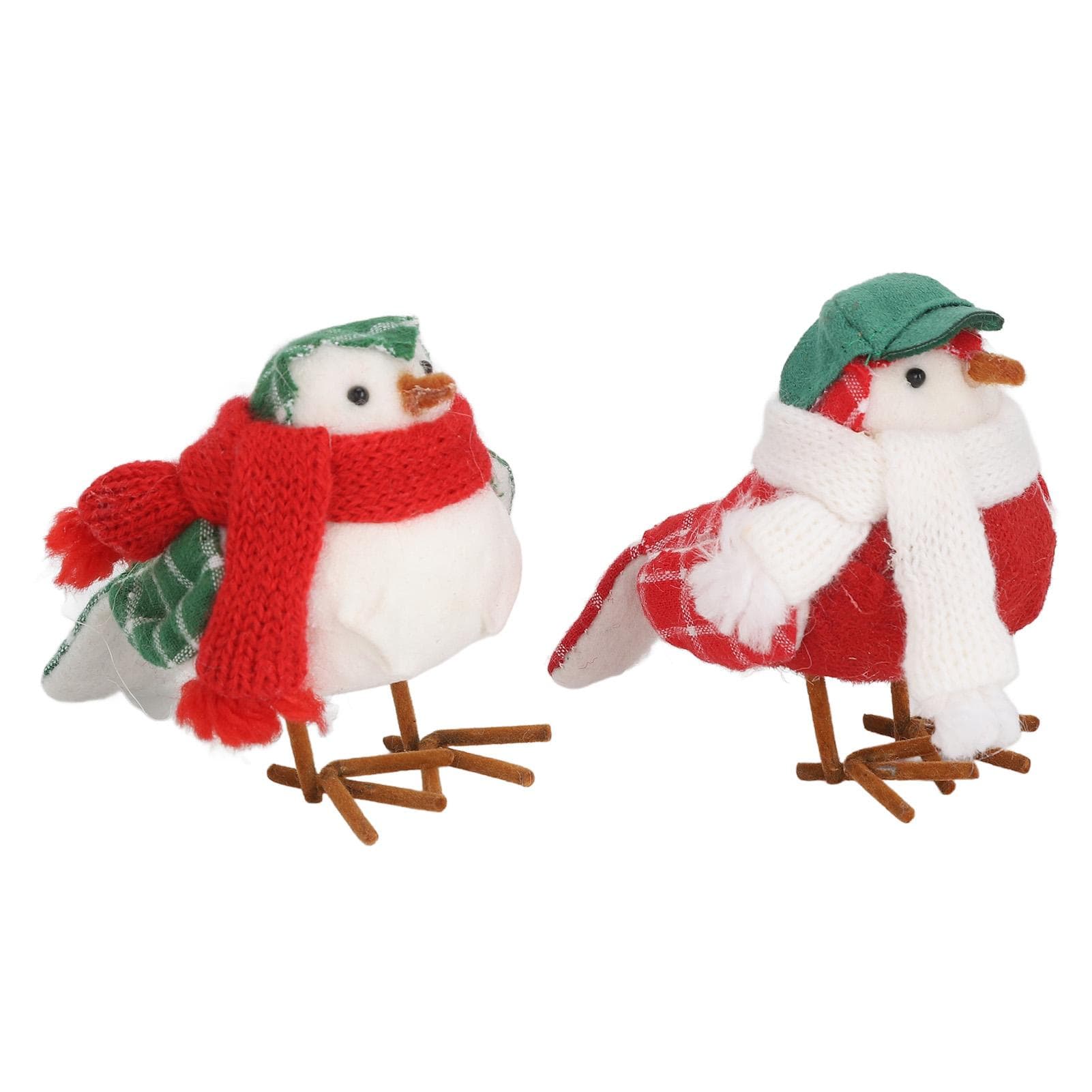 Standing Bird Model Green Hat Scarf Cute Appearance Animal Figurine for Desktop Decoration