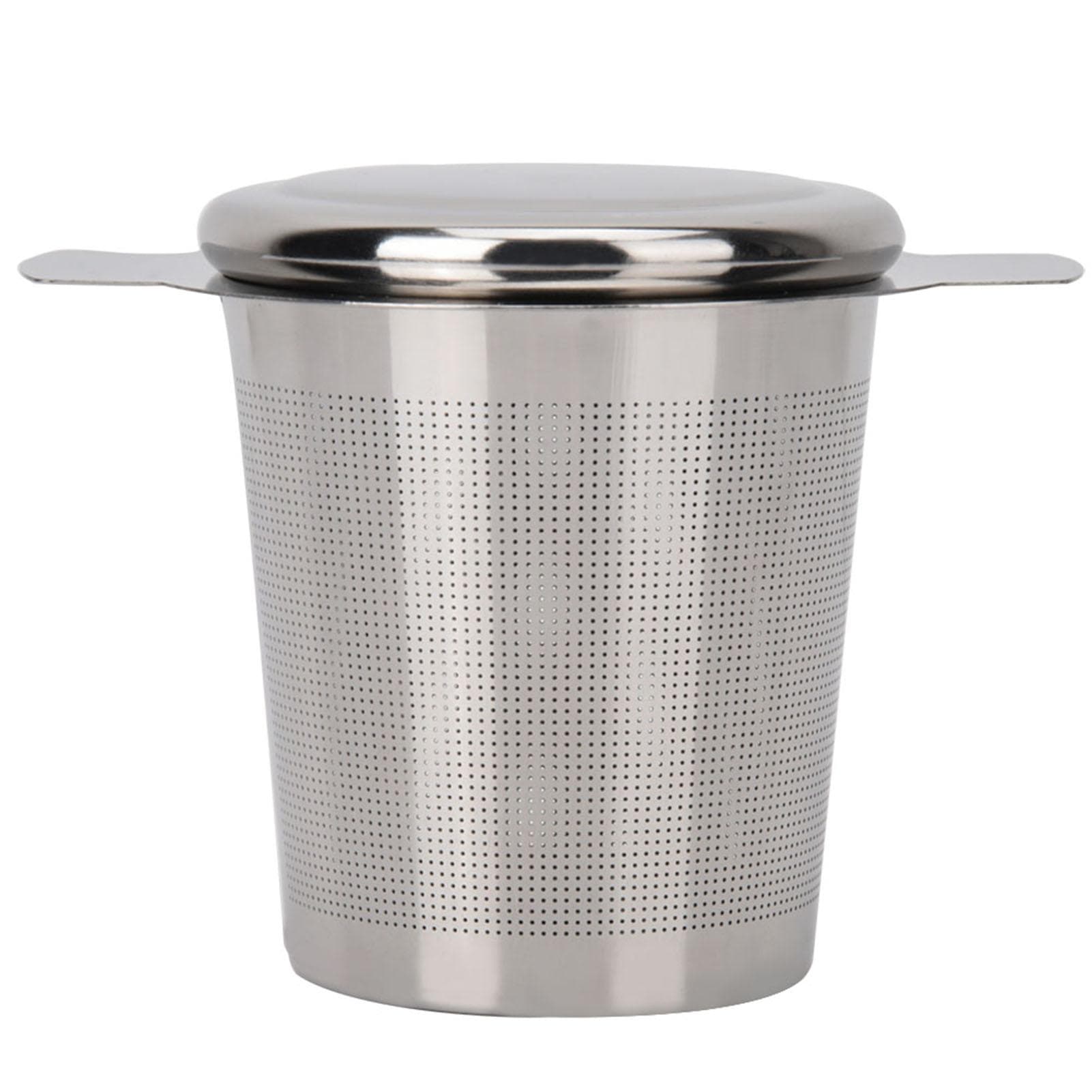 Tea Leaf/Coffee Filter, Stainless Steel Tea Residual Strainer Filter Mesh with Cover and Handle
