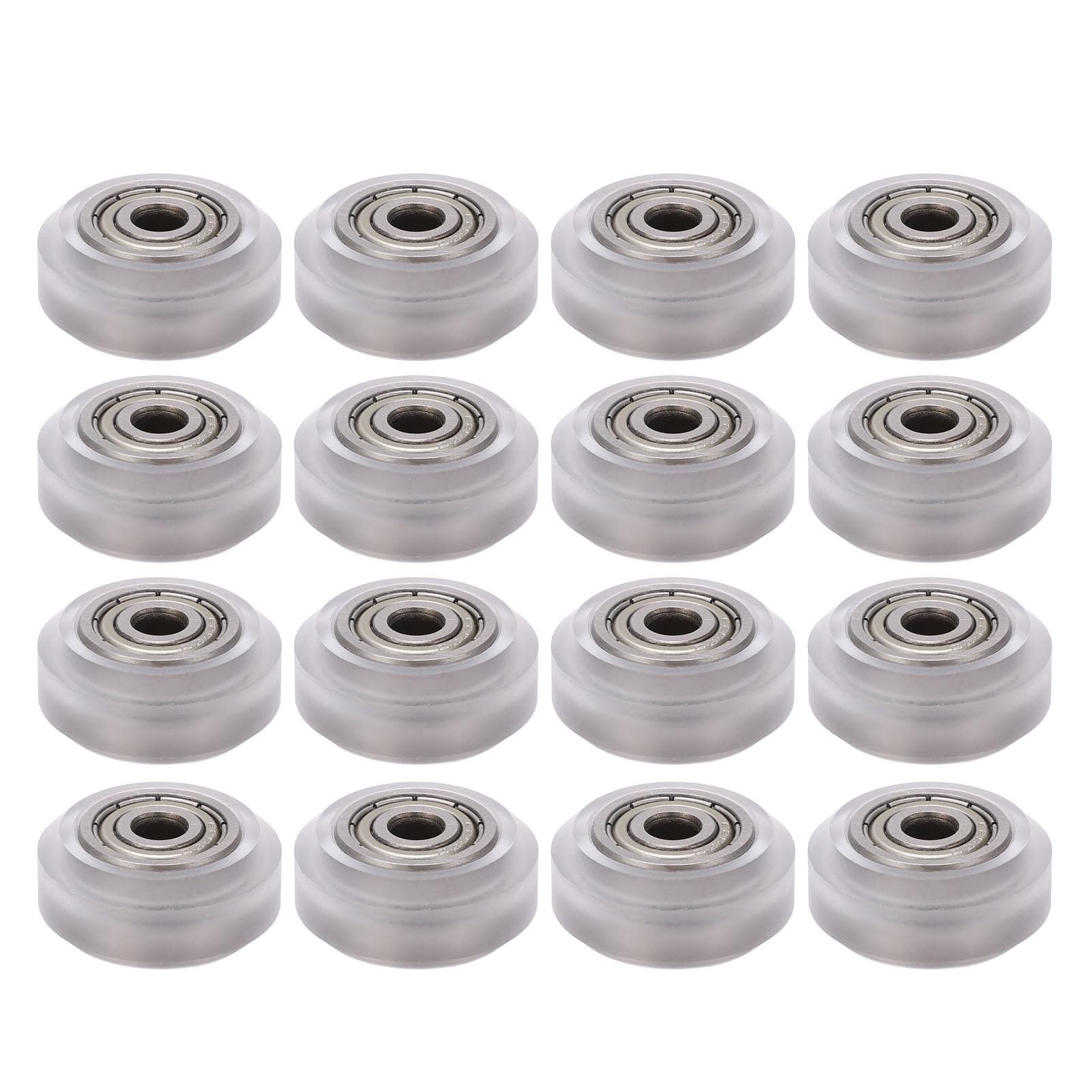 16Pcs 3D Printer Polycarbonate Pulley Transparent Rustproof Robust Bearing Pulley Wheel for Anet