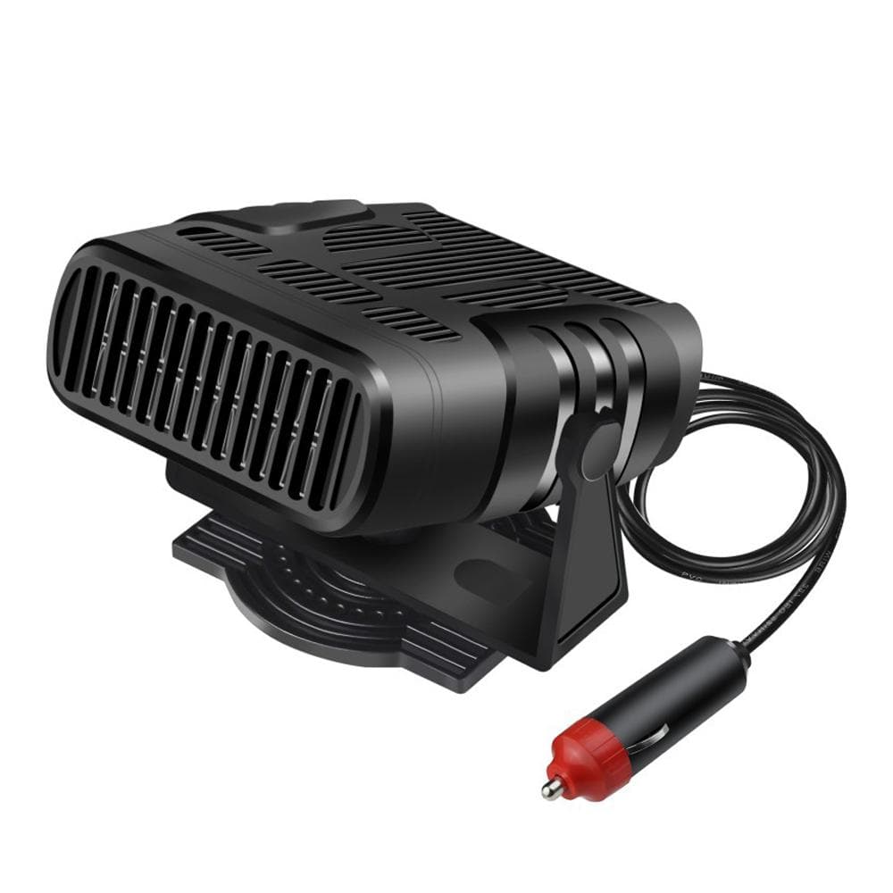 Car Heater Portable Windshield Quick Heating & Cooling Defrost Defogger Winter Warmer 360degrees Rotation 12V black