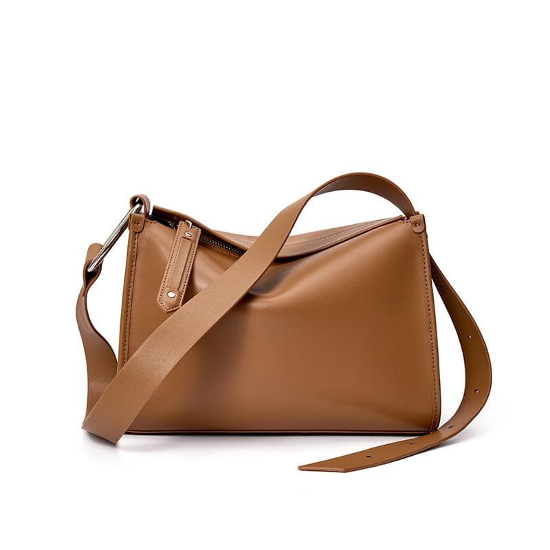 Leather Bag Crossbody Bag Female Foreskin Small Luxury Women's Single Shoulder Pillow Bag brown