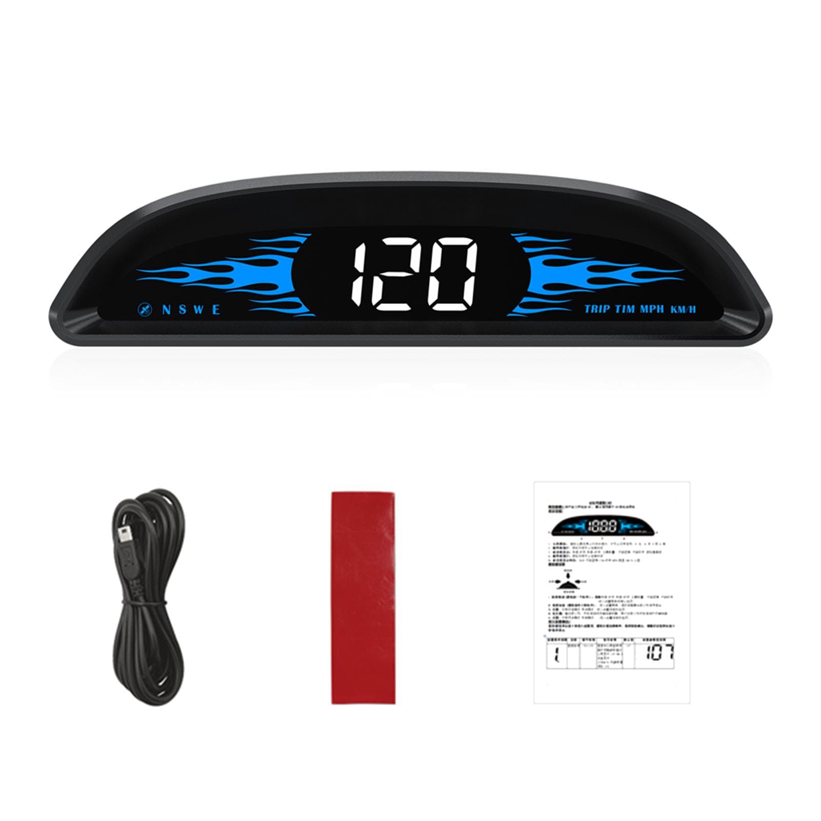 Car Head-up Display Digital GPS Navigation Speedometer GPS Dual System Display Screen with black