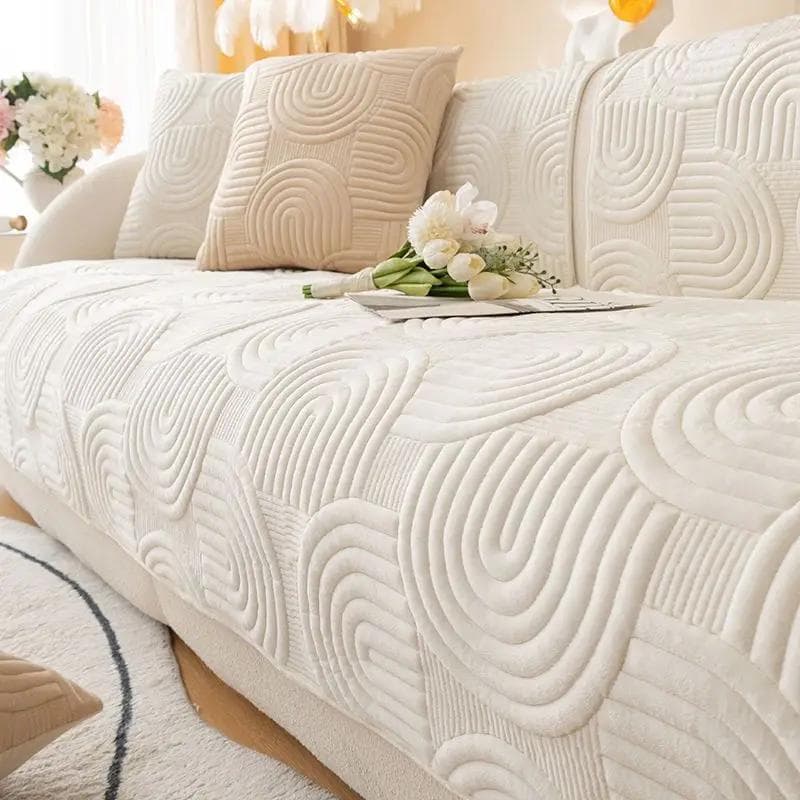 Thicken Velvet Sofa Covers Non Slip Sofa Mat Winter Warm Washable Couch Slipcovers for Living Room Solid Color Soft Sofa Towel E 70x210cm 1pc