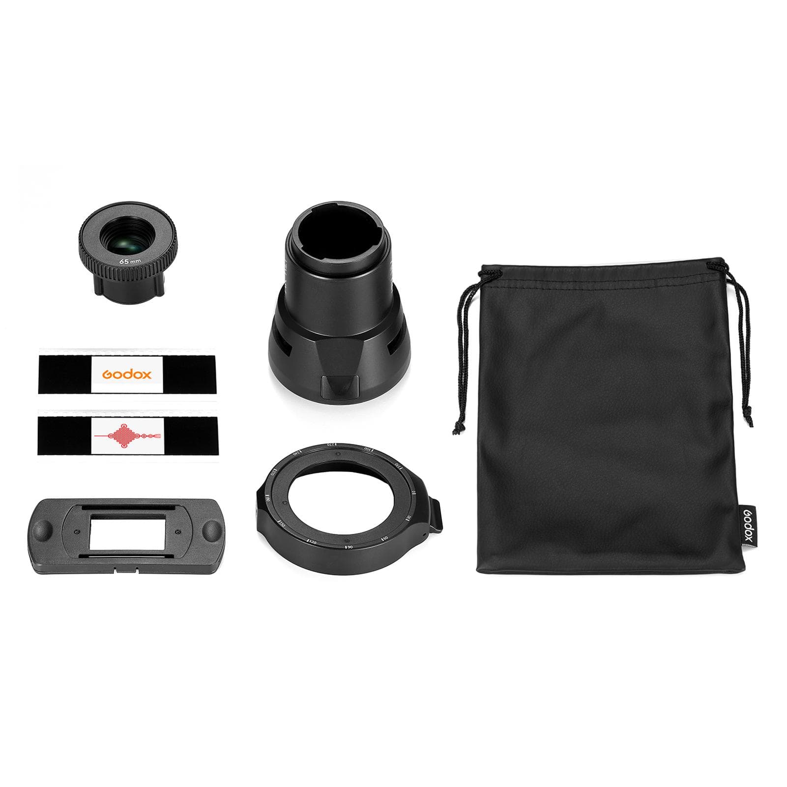 Godox AK-R21 Camera Flash Projector Set with 65mm Projection Lens + Mounting Adapter for Round Head black
