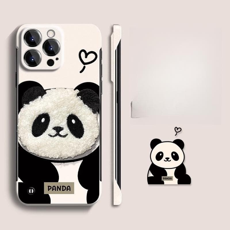 Cute Plush Panda Doll Suitable for Apple 16 Mobile Phone Case Iphone15PRO Ultra-thin Frameless 14 Anti-fall X Redmi K50/K50 Pro