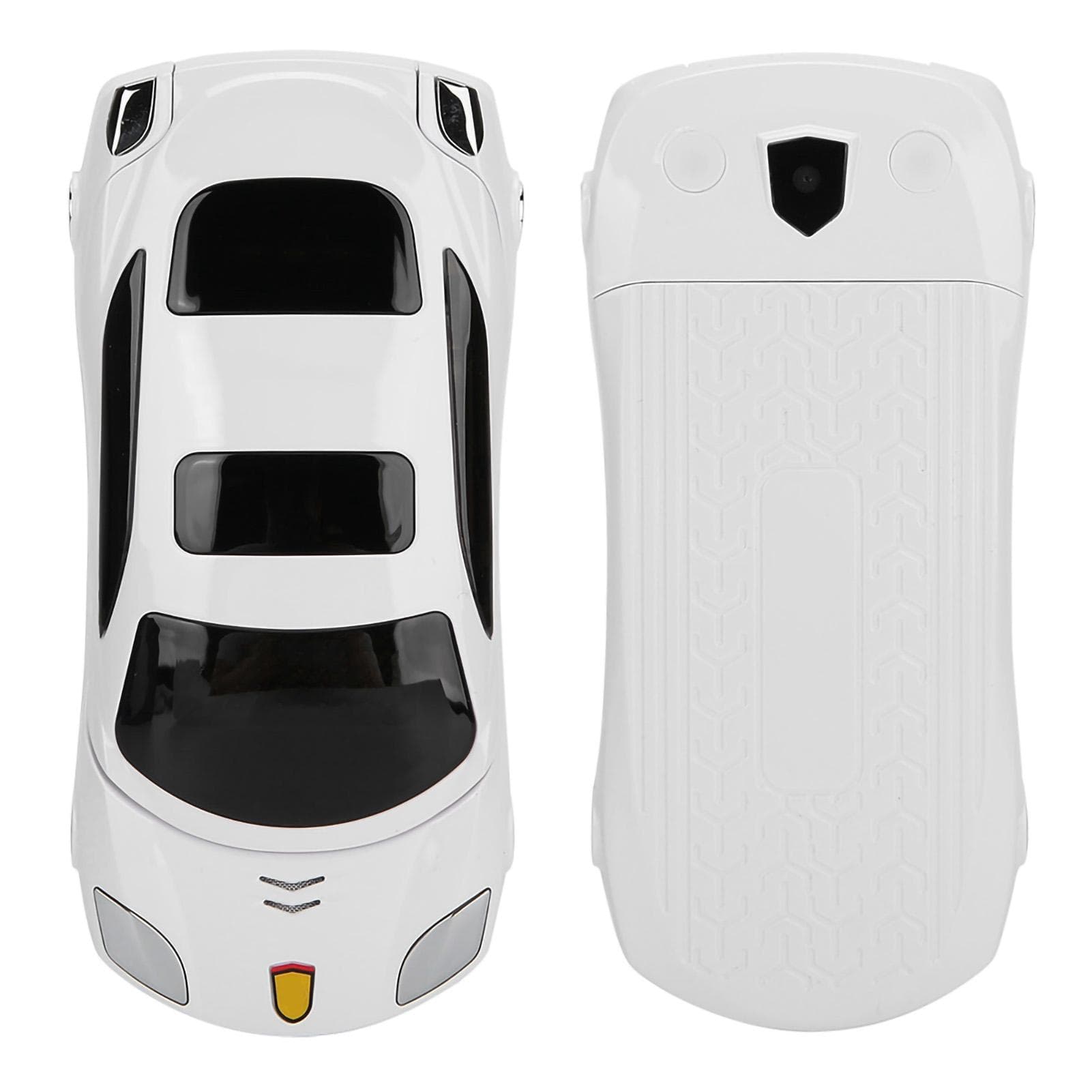 For Ferrari CAr shape Phone Flip Keypad Car Model Mobile Phone GSM Cell Phone White US Plug white