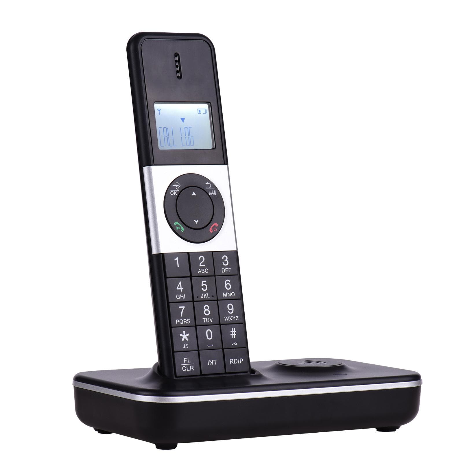 Bisofice Digital Cordless Phone Telephone with LCD Display Caller ID Hands-free Calls Conference UK Plug