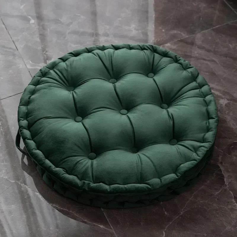 60x60cm Nordic Plain Velvet Tatami Round Cushion Pillow Thickened Winter Sofa Back Cushion Floor Meditation Cushion Futon Round 60x60CM