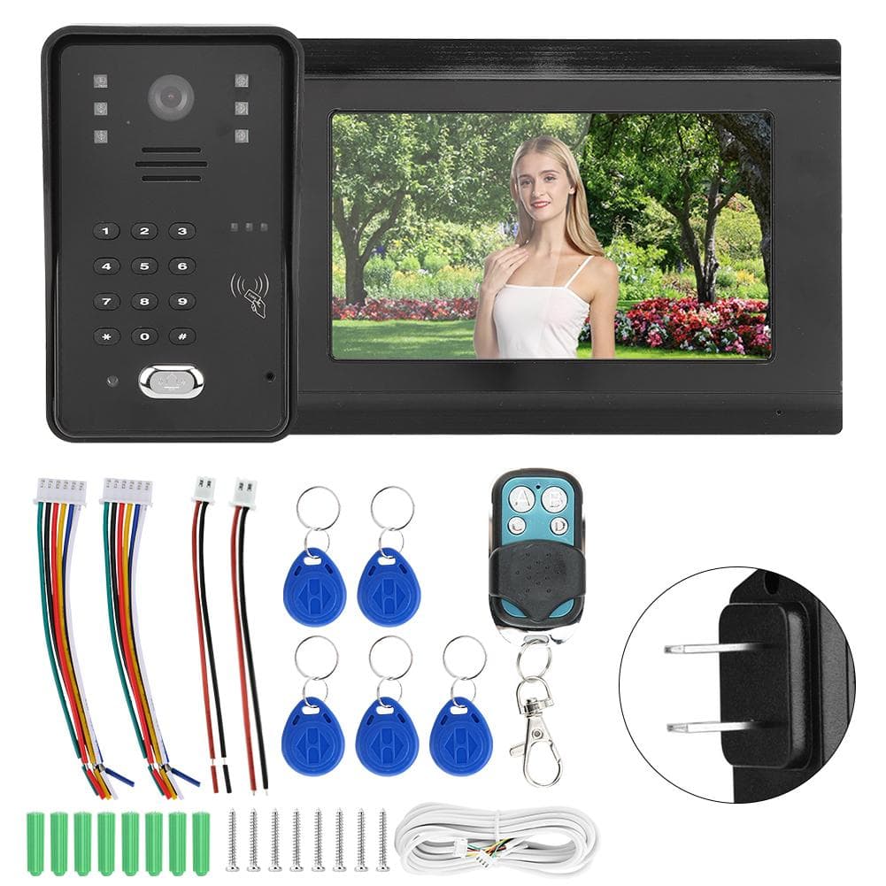 7in Video Doorbell Wired WIFI Remote APP Password Unlock IR Night Vision Intercom Rainproof