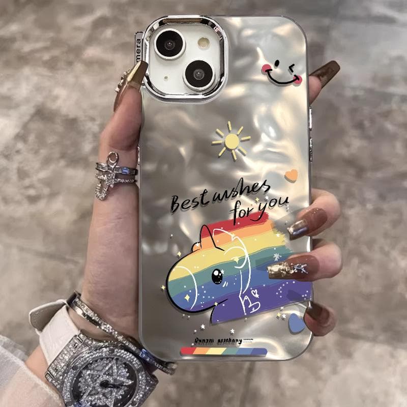Water Ripples Rainbow Is Suitable for Apple 16promax Mobile Phone Case IPhone 15 All Inclusive 14/13 Couples 12/11 Apple XS