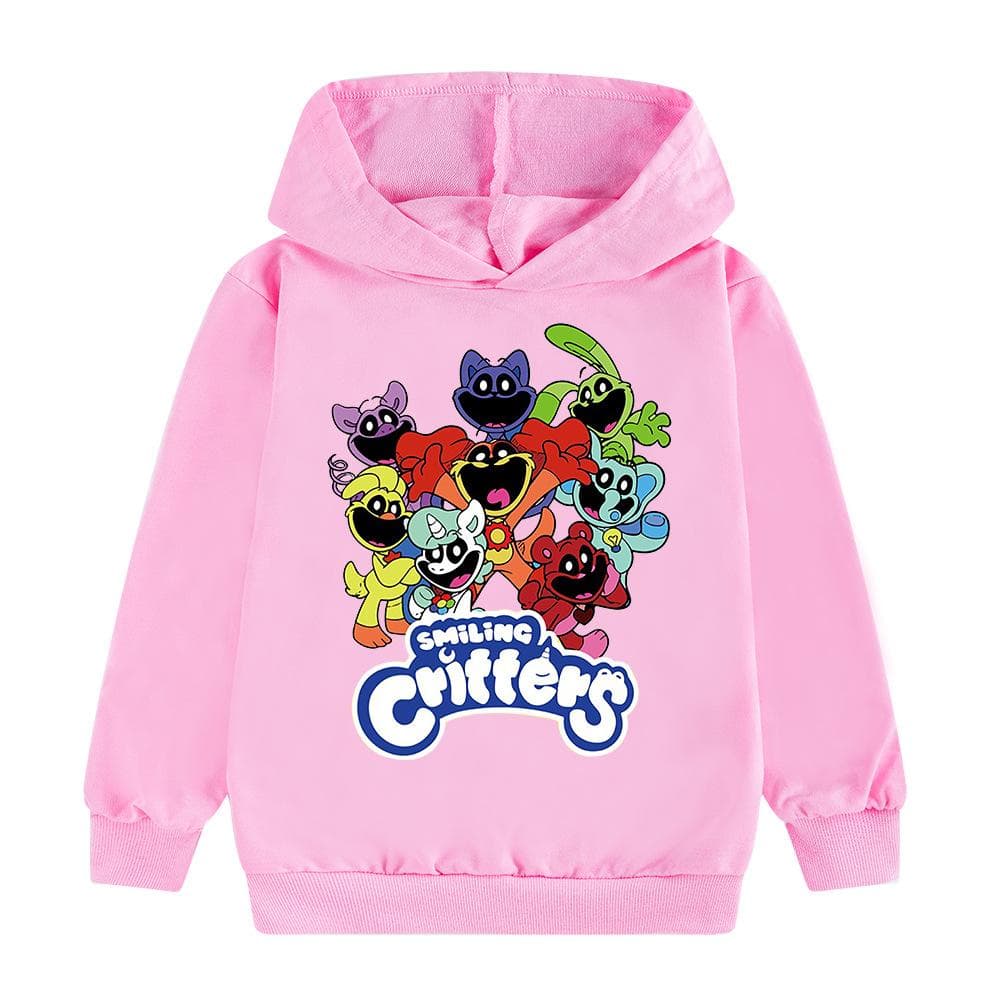 Kids 3D hoodie Smiling Critters pullover Children Sweater 120cm pink