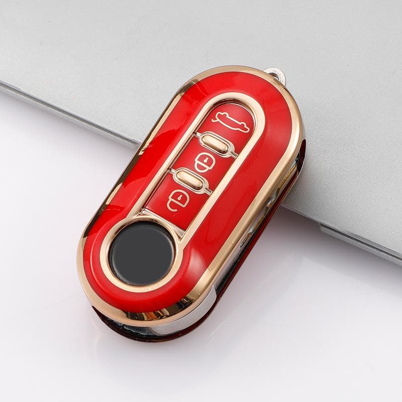 New TPU Car Flip Key Case Cover Shell For FIAT 500 Ducato Punto Panda Lancia Musa For Citroen Jumper Peugeot Boxer Accessories red