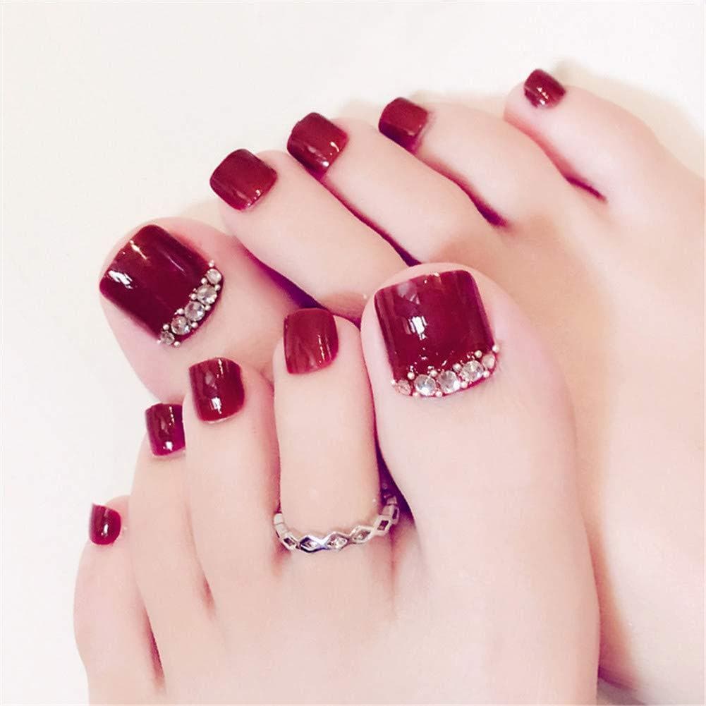 24PcsBox Flower Pattern Rhinestone Decoration Artificial False Fake Nail Art Tip 1#Base Model