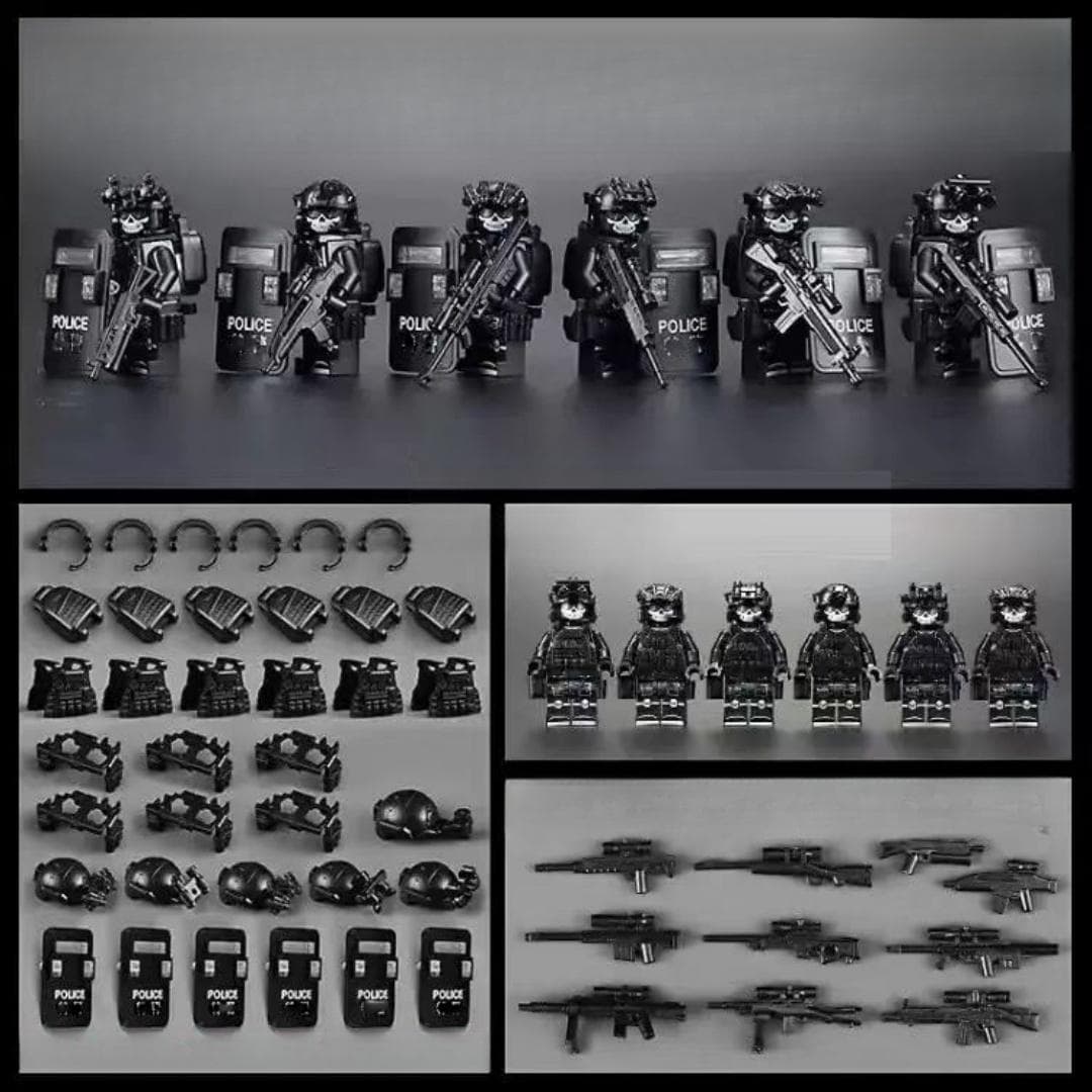 Military Special Forces Minifigures Building Blocks SWAT Ghost Commando Police Soldiers Army Action Figure Weapons Bricks Kids Toy Birthday Gifts No Box