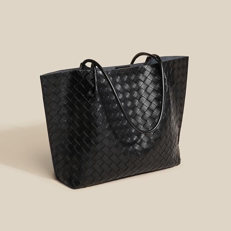 Soft Leather Handbag Counter Advanced Woven Tote Bag Casual Computer Shoulder Bag Women's Bag